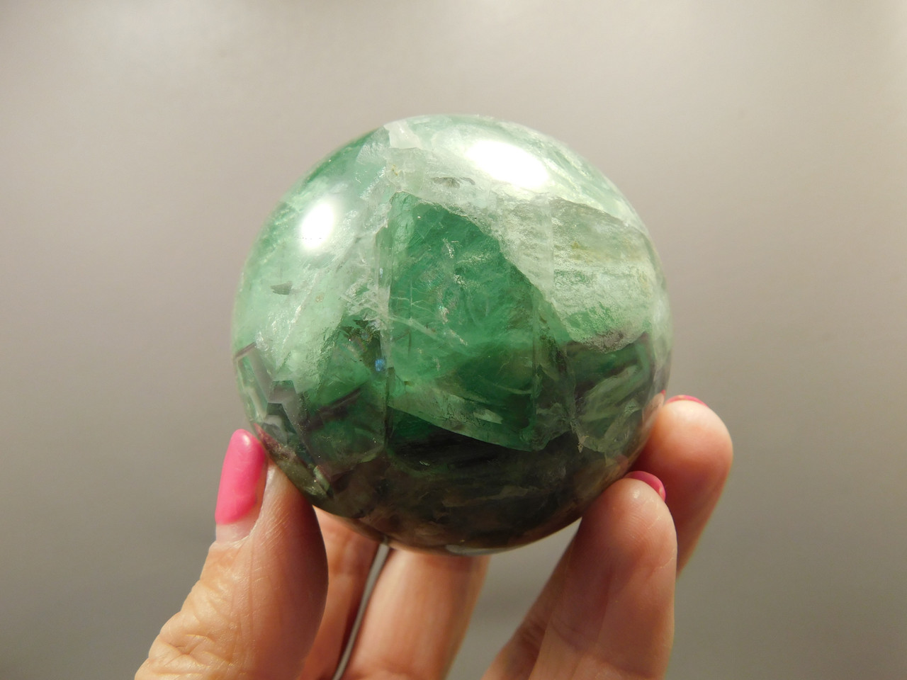 Fluorite Crystal Sphere 2.5 inch Mineral Green Stone 63 mm #O24