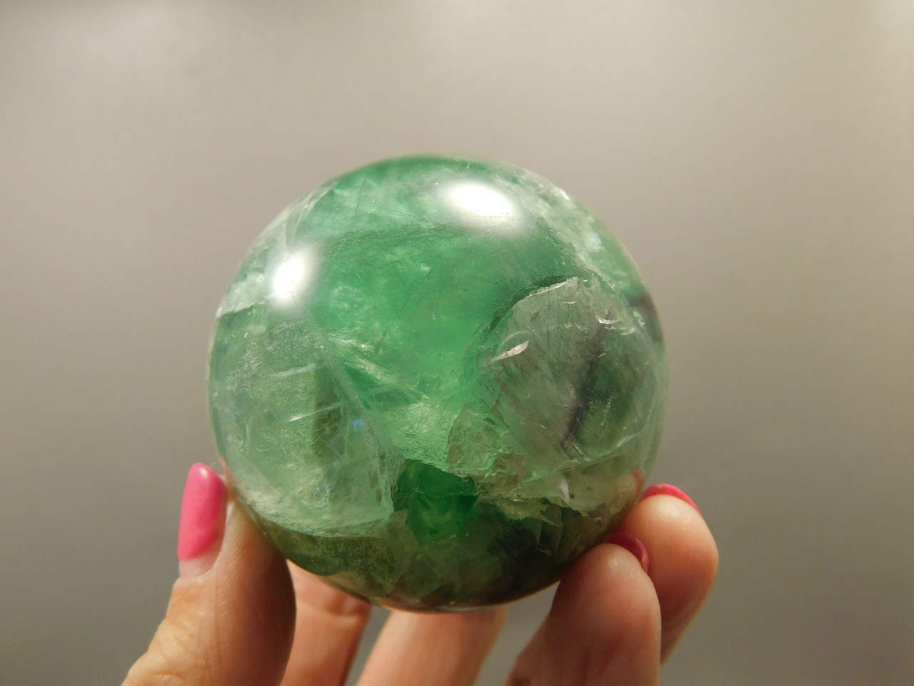 Fluorite Crystal Sphere 2.5 inch Mineral Green Stone 63 mm #O24