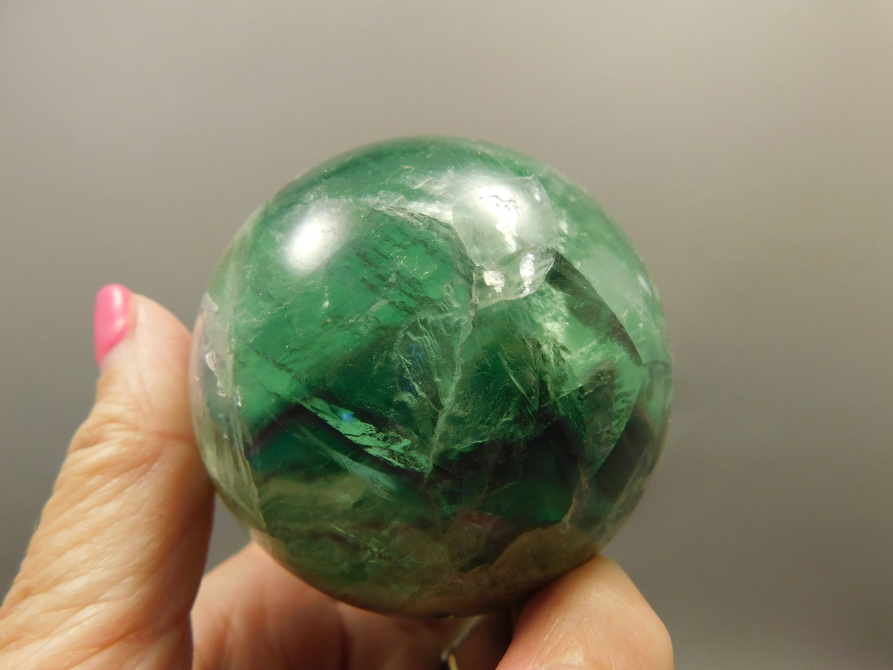 Fluorite Crystal Sphere 2.5 inch Mineral Green Stone 63 mm #O24