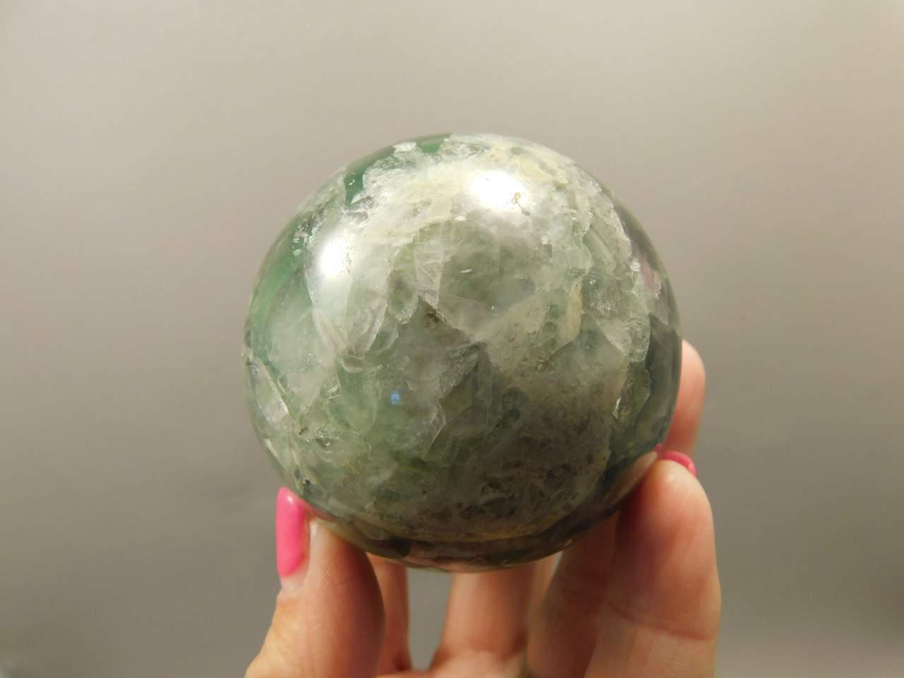 Fluorite Crystal Sphere 2.5 inch Mineral Green Stone 63 mm #O24