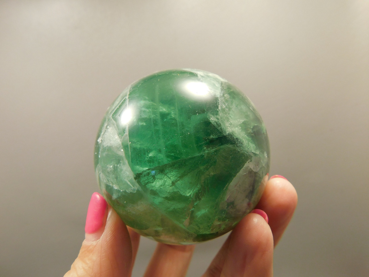 Fluorite Crystal Sphere 2.5 inch Mineral Green Stone 63 mm #O24