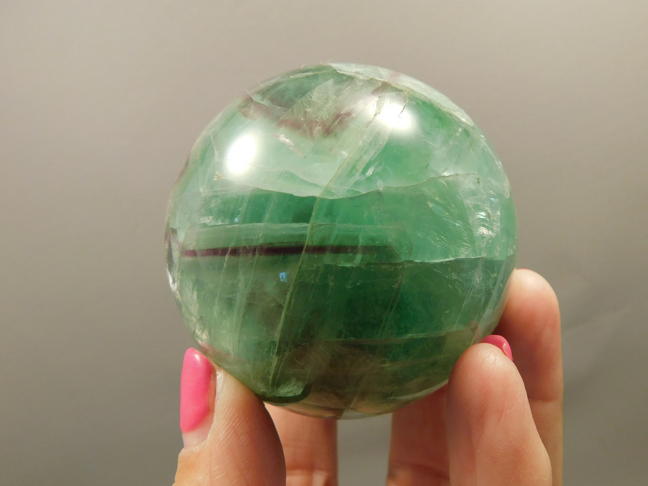 Fluorite Crystal Sphere 2.4 inch Mineral Green Stone 62 mm #O25