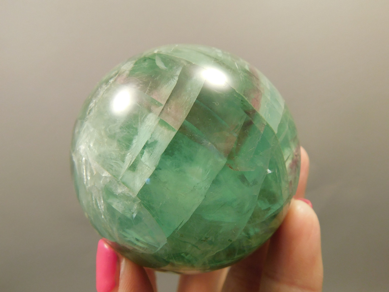 Fluorite Crystal Sphere 2.4 inch Mineral Green Stone 62 mm #O25