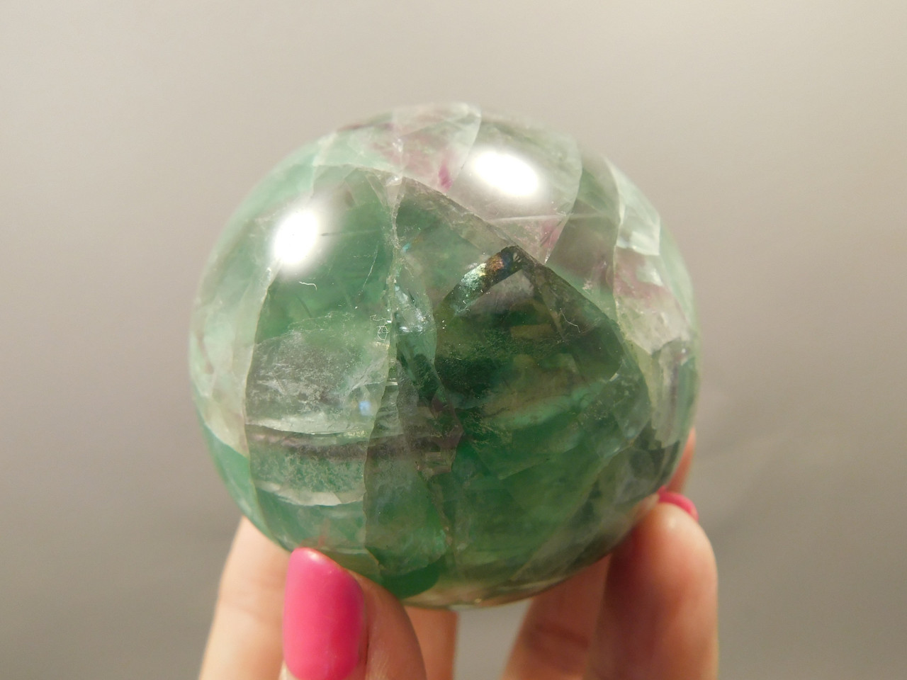 Fluorite Crystal Sphere 2.4 inch Mineral Green Stone 62 mm #O25