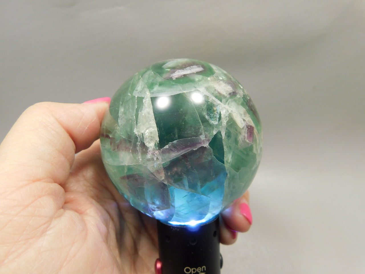 Fluorite Crystal Sphere 2.4 inch Mineral Green Stone 62 mm #O25