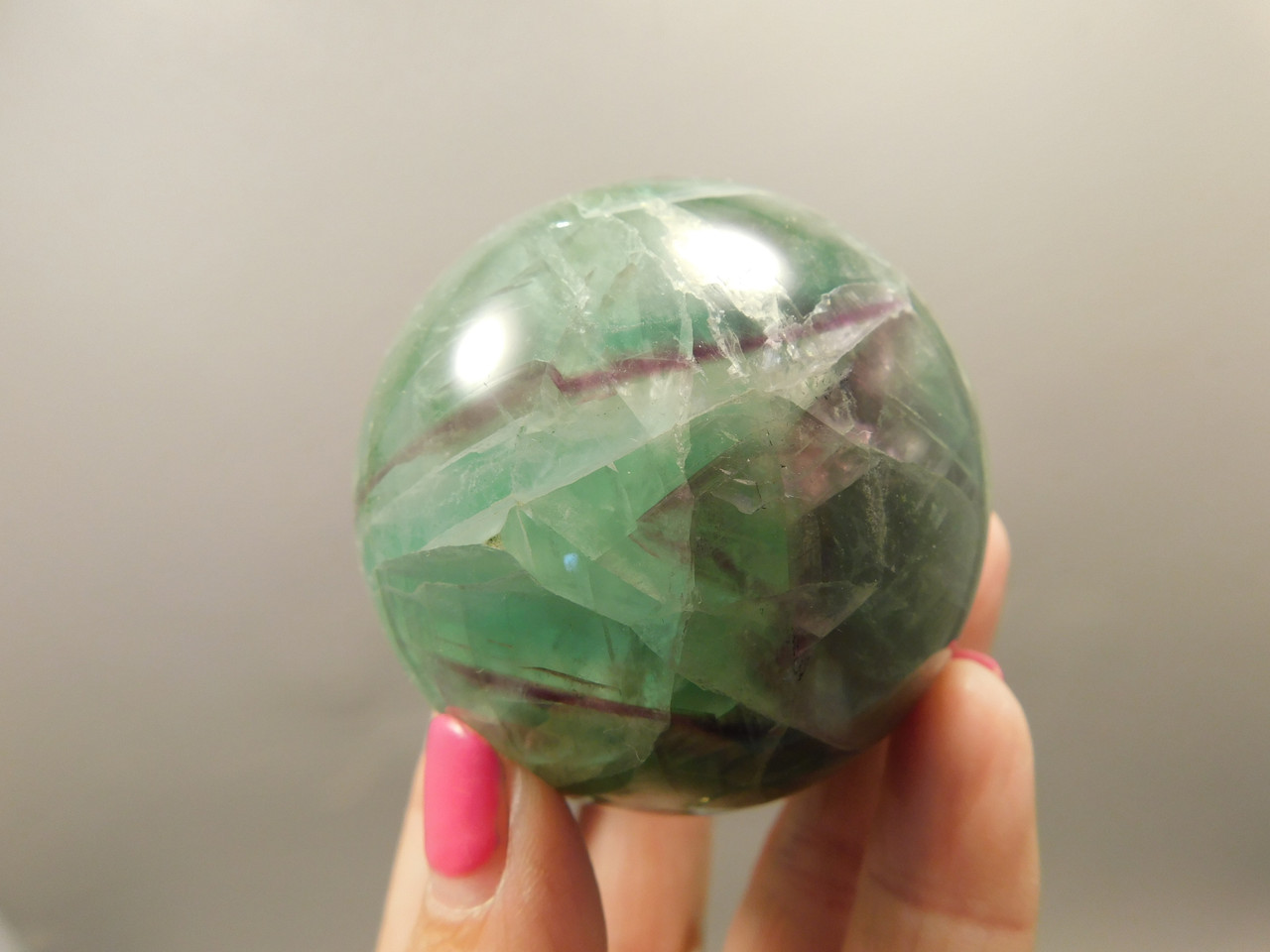Fluorite Crystal Sphere 2.4 inch Mineral Green Stone 62 mm #O25