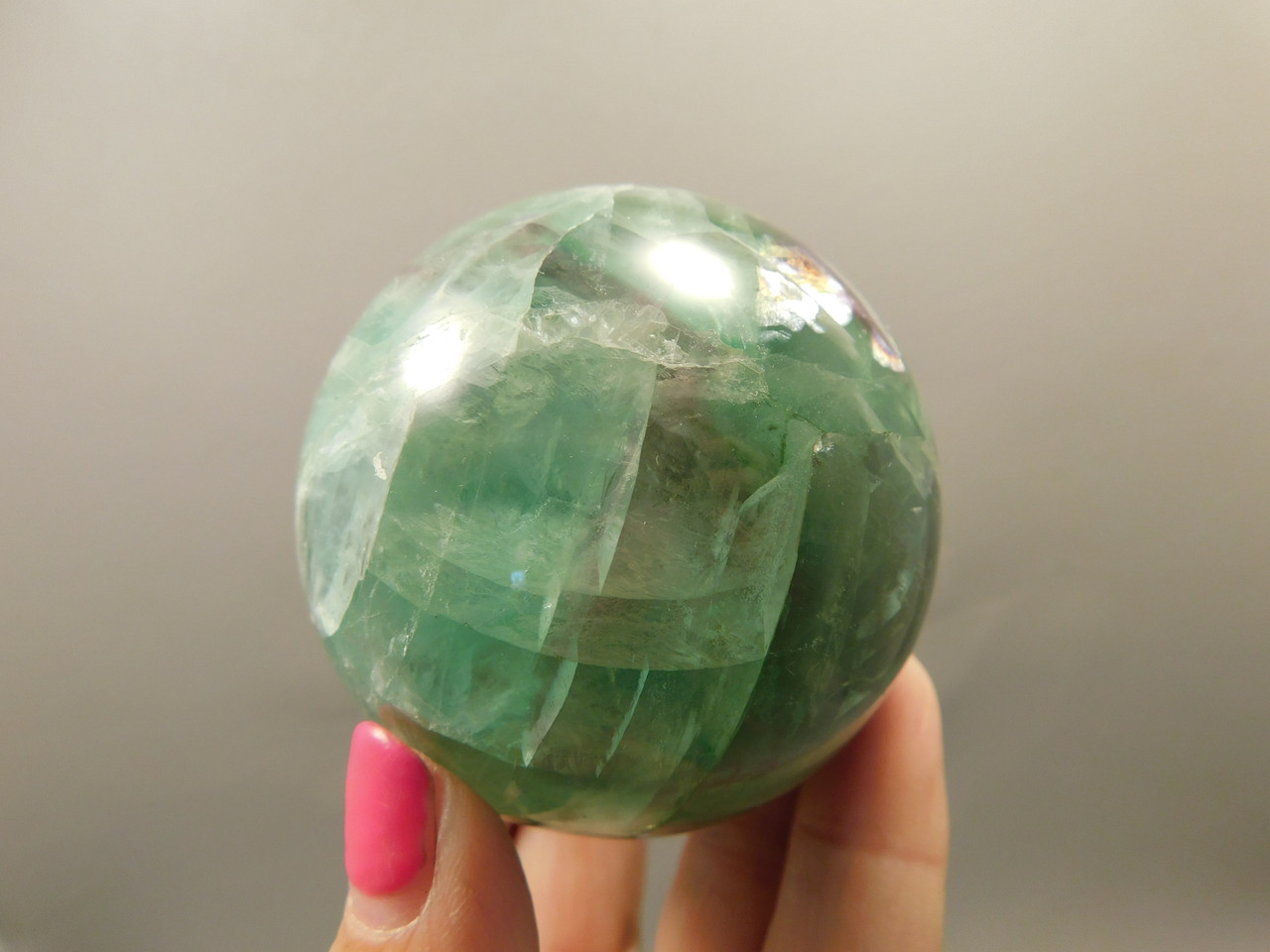 Fluorite Crystal Sphere 2.4 inch Mineral Green Stone 62 mm #O25