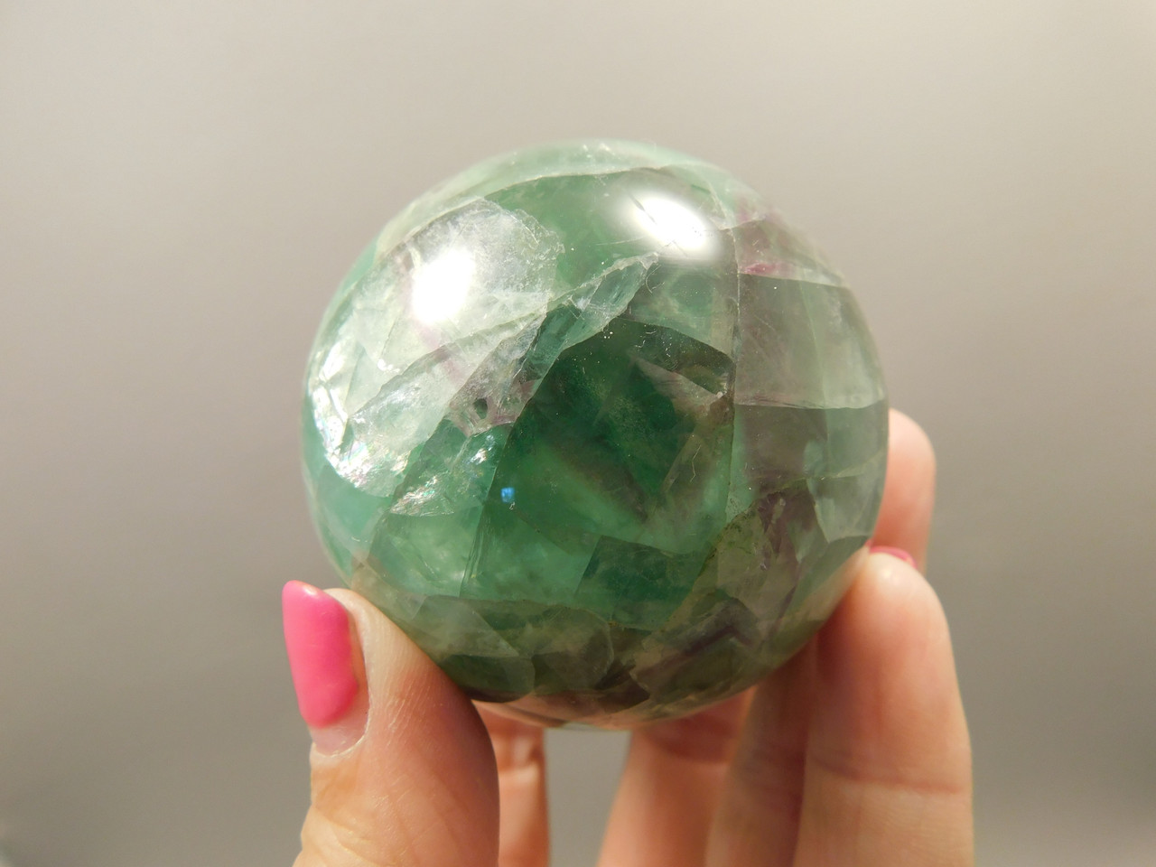 Fluorite Crystal Sphere 2.4 inch Mineral Green Stone 62 mm #O25
