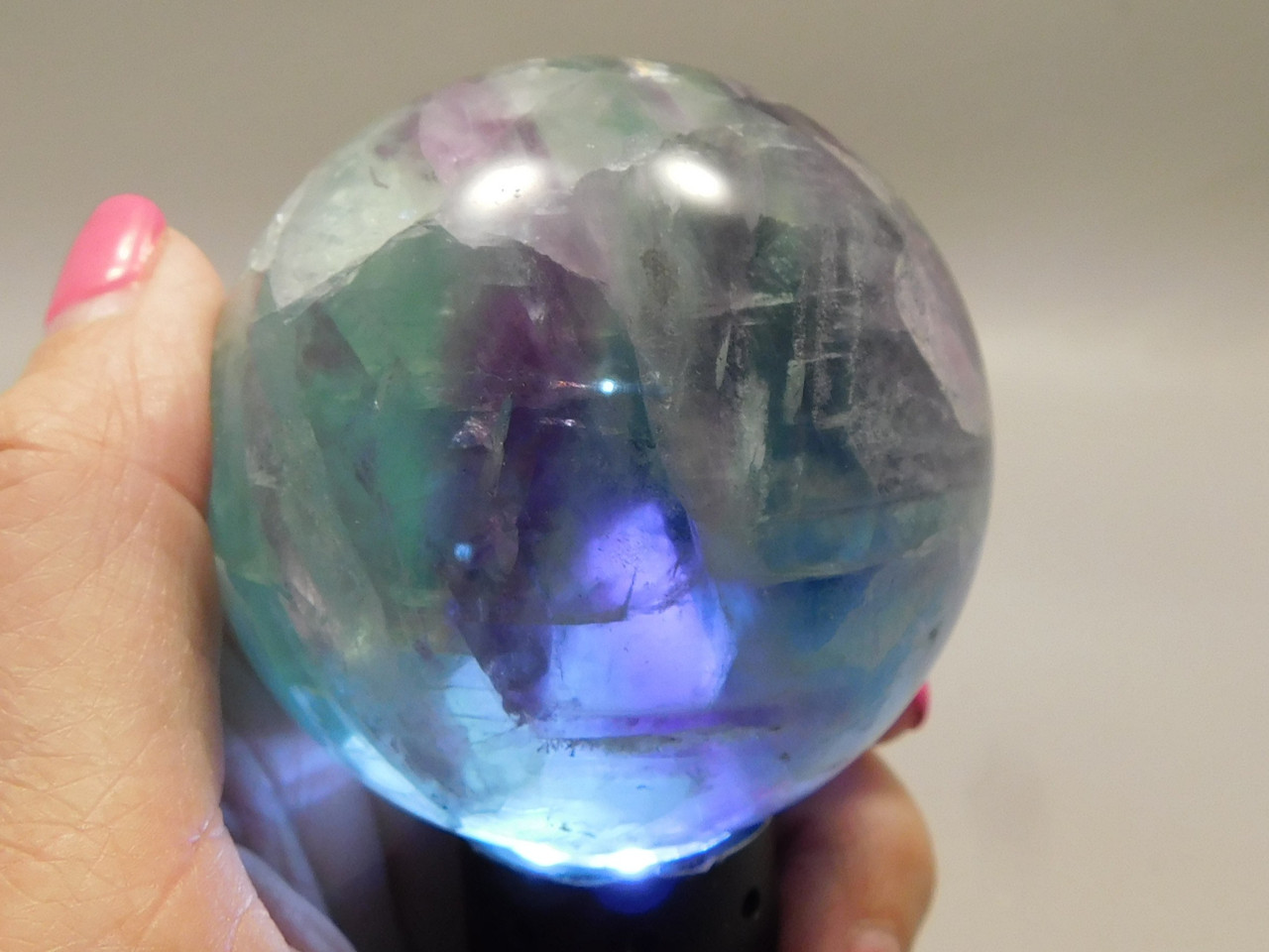 Fluorite Crystal Sphere 2.3 inch Mineral Green Stone 58.8 mm #O26