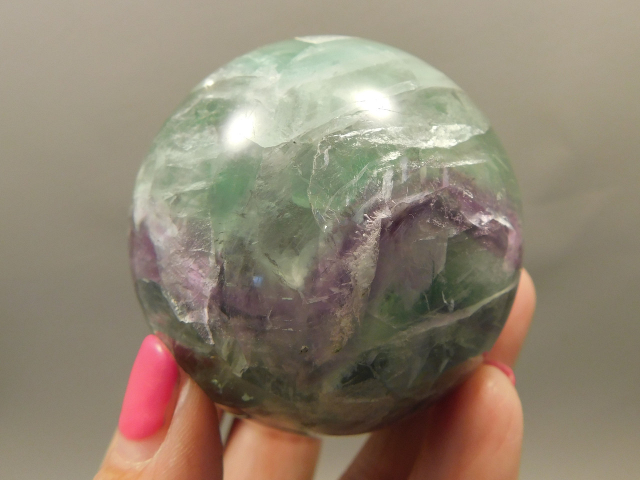 Fluorite Crystal Sphere 2.3 inch Mineral Green Stone 58.8 mm #O26