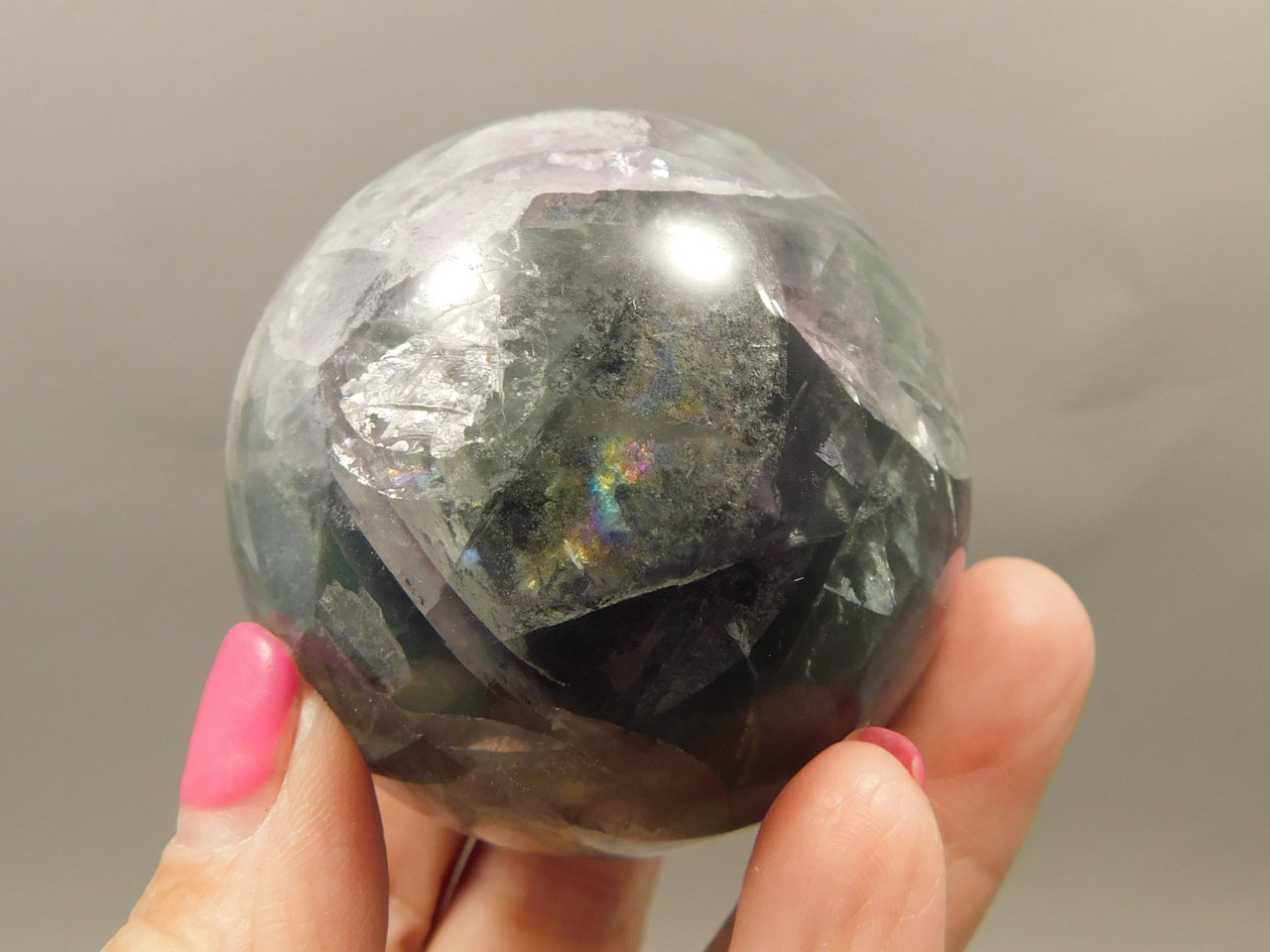 Fluorite Crystal Sphere 2.3 inch Mineral Green Stone 58.8 mm #O26