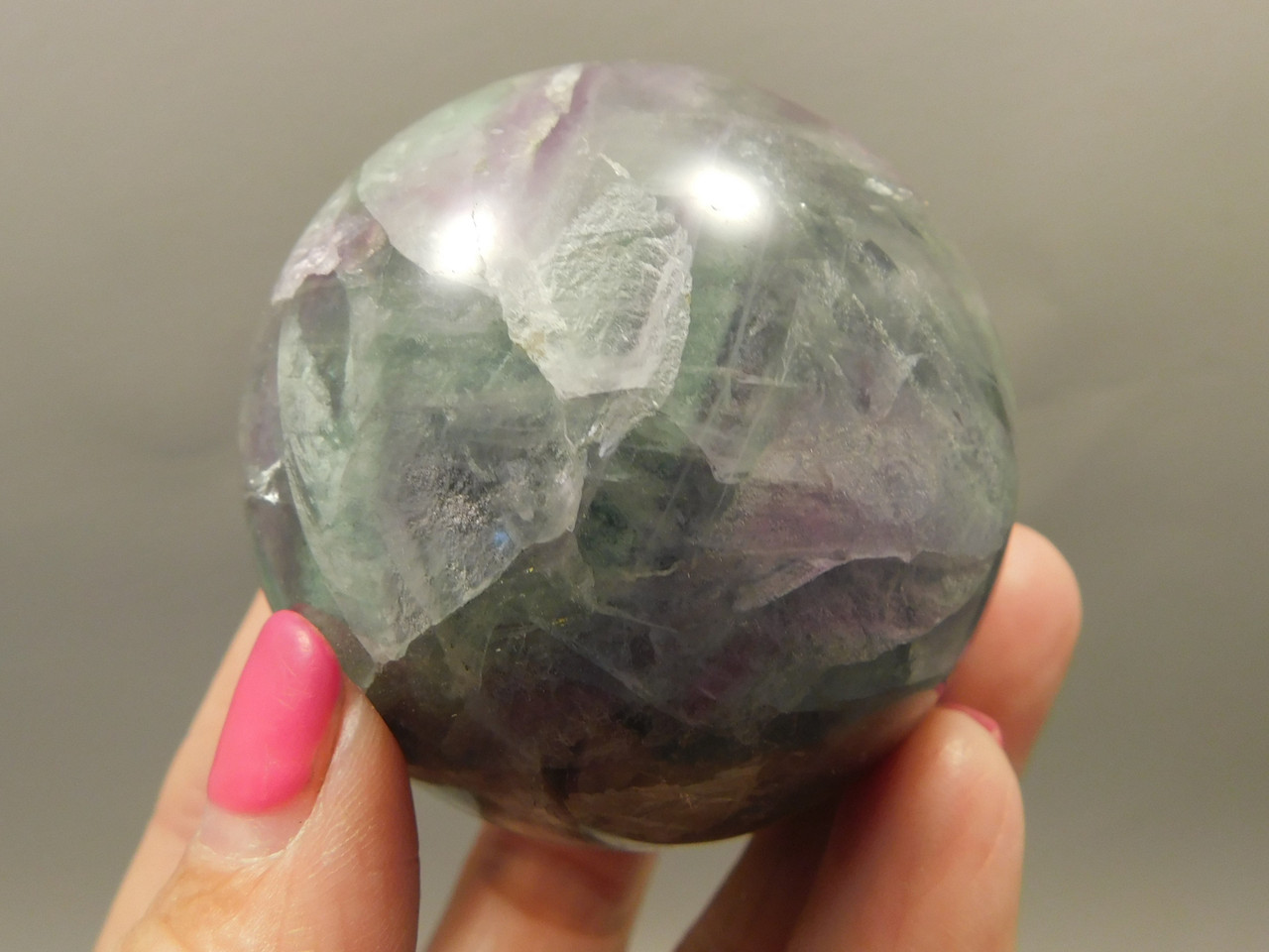 Fluorite Crystal Sphere 2.3 inch Mineral Green Stone 58.8 mm #O26