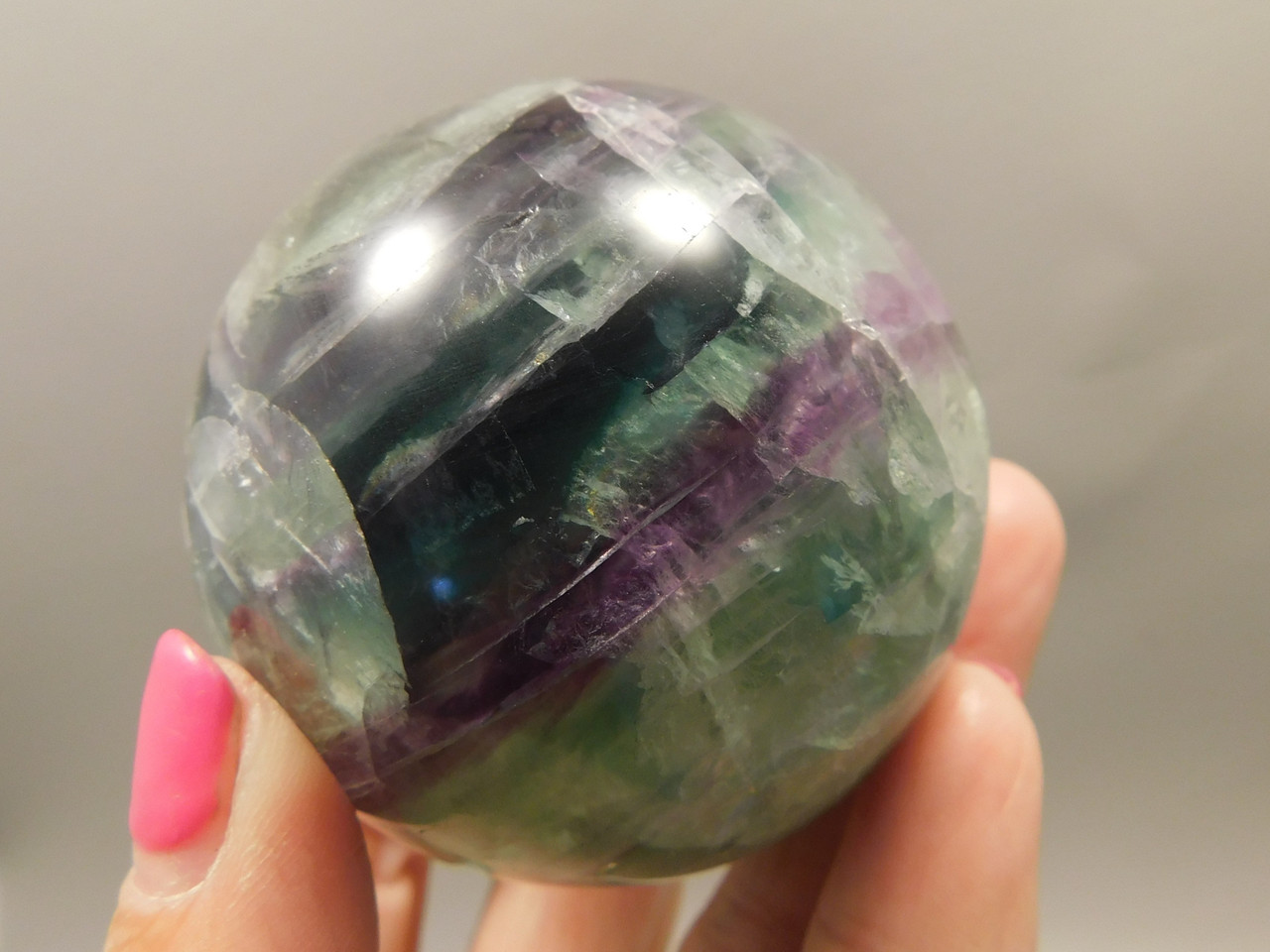 Fluorite Crystal Sphere 2.3 inch Mineral Green Stone 58.8 mm #O26