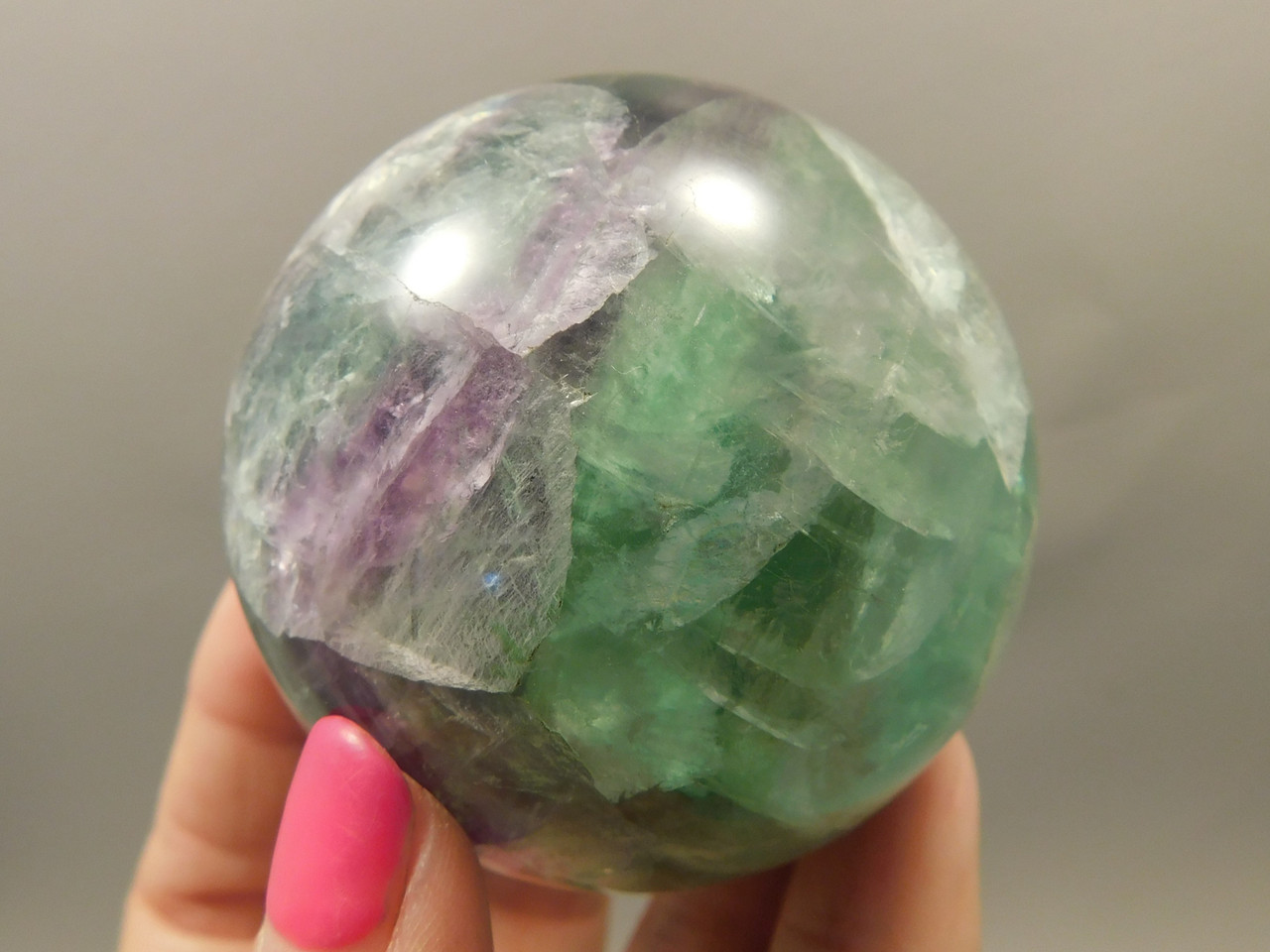 Fluorite Crystal Sphere 2.3 inch Mineral Green Stone 58.8 mm #O26