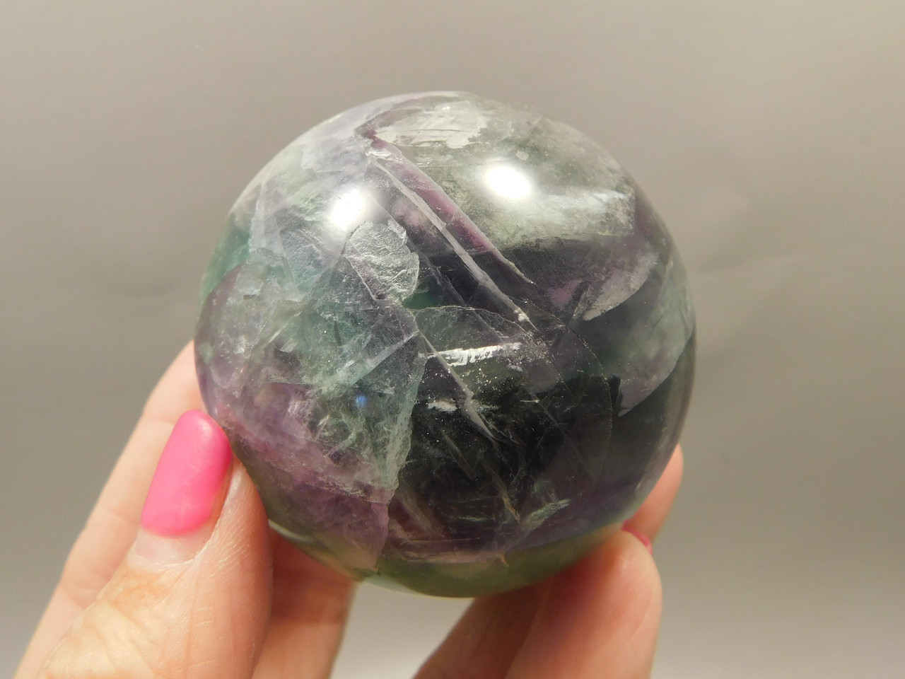 Fluorite Crystal Sphere 2.3 inch Mineral Green Stone 58.8 mm #O26