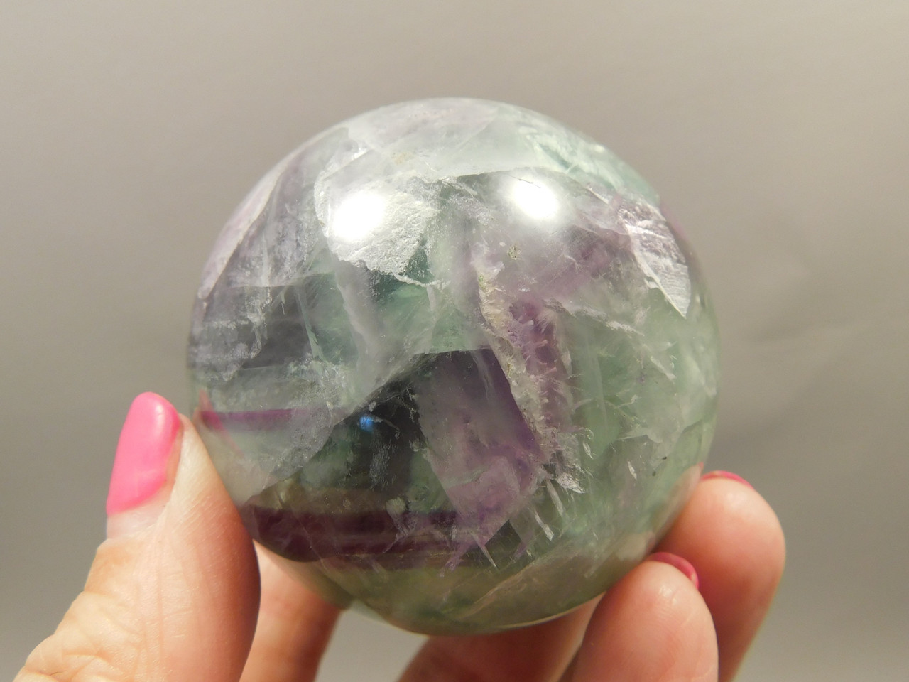 Fluorite Crystal Sphere 2.3 inch Mineral Green Stone 58.8 mm #O26