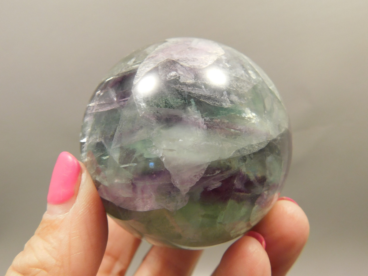 Fluorite Crystal Sphere 2.3 inch Mineral Green Stone 58.8 mm #O26