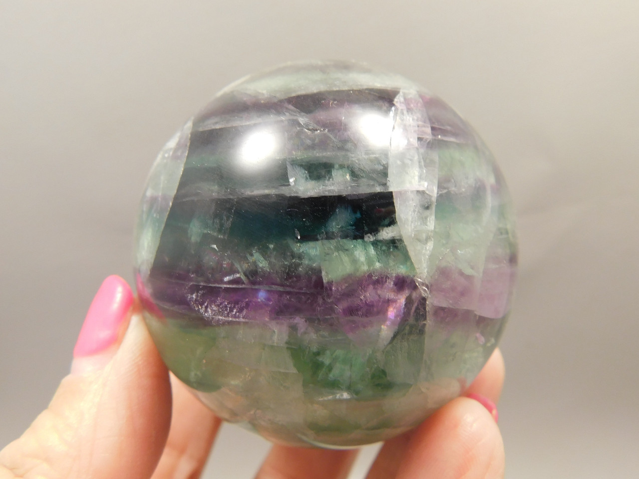 Fluorite Crystal Sphere 2.3 inch Mineral Green Stone 58.8 mm #O26