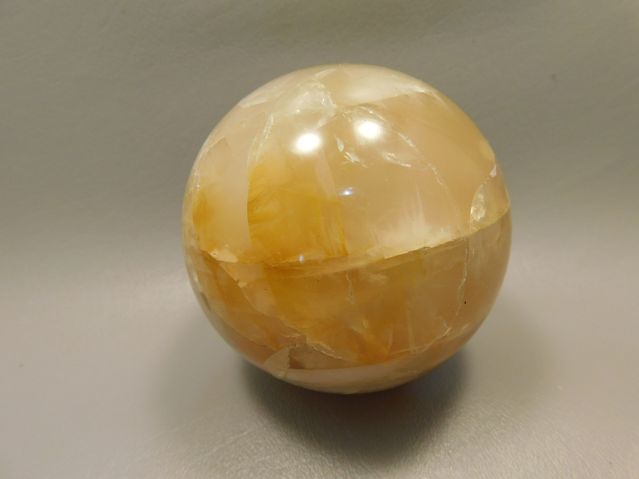 Golden Quartz Crystal Ball Large 3.3 inch Polished Stone Sphere #O11