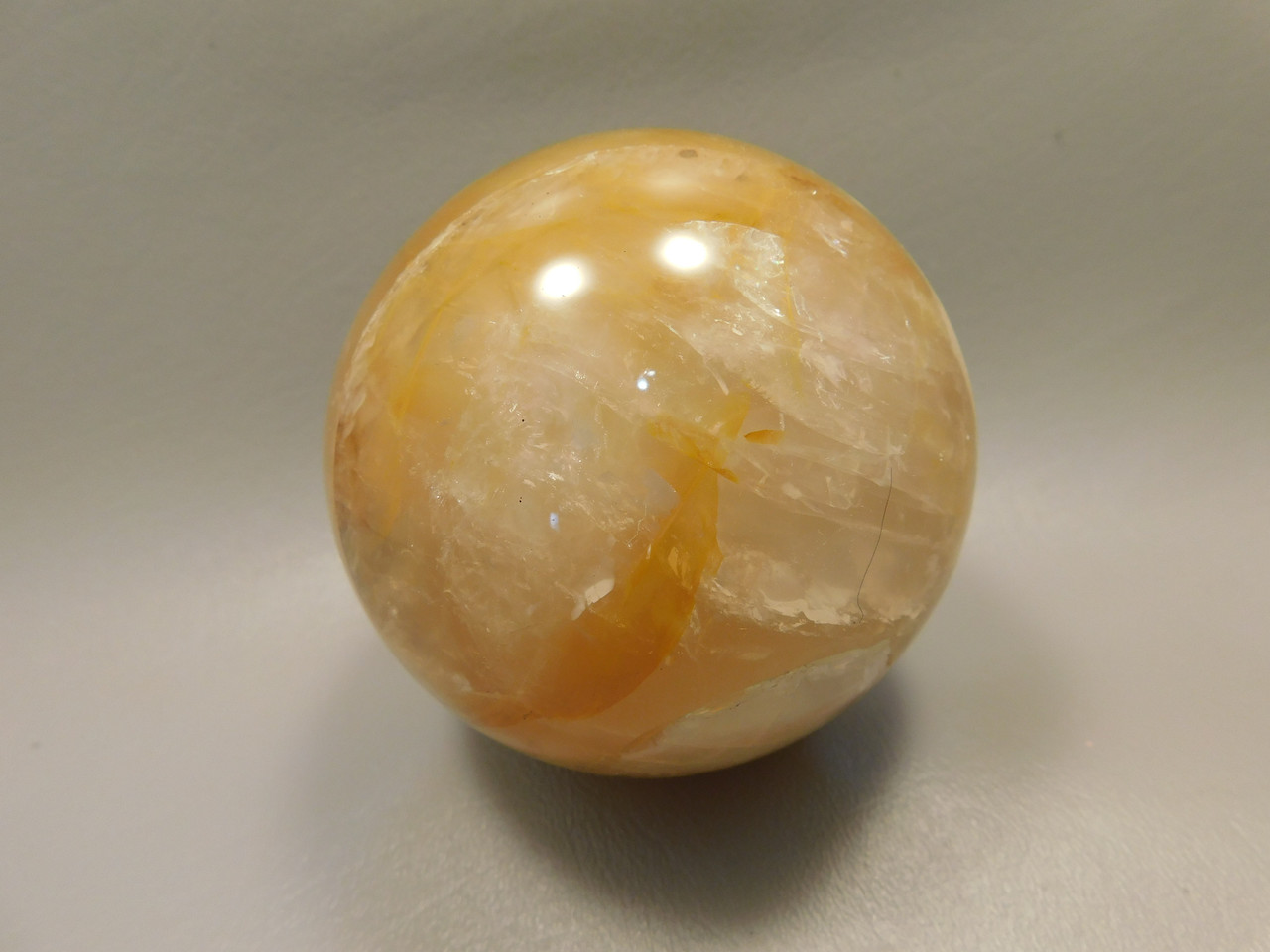 Golden Quartz Crystal Ball Large 3.3 inch Polished Stone Sphere #O11