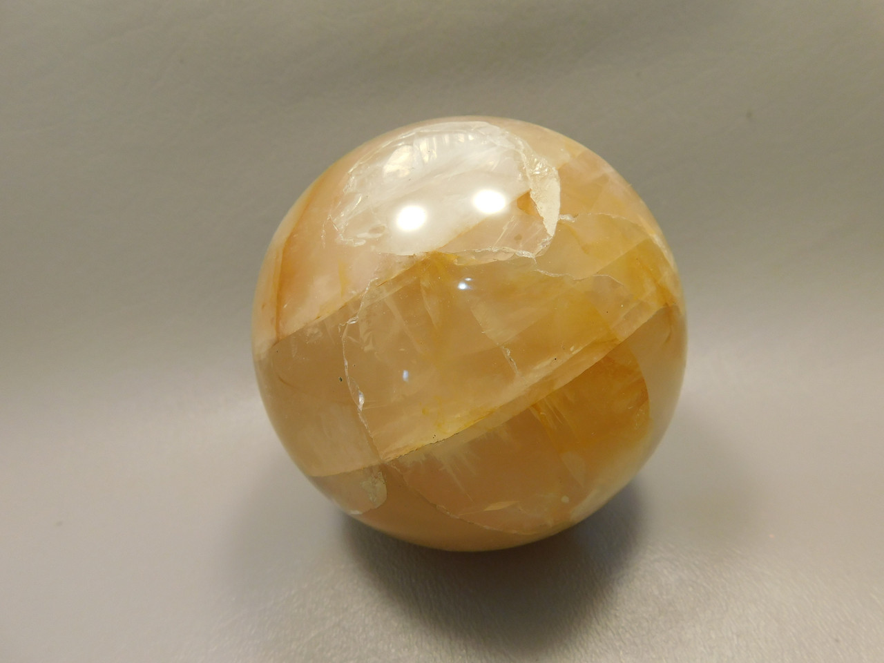 Golden Quartz Crystal Ball Large 3.3 inch Polished Stone Sphere #O11