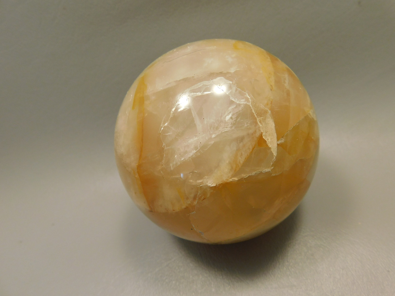 Golden Quartz Crystal Ball Large 3.3 inch Polished Stone Sphere #O11