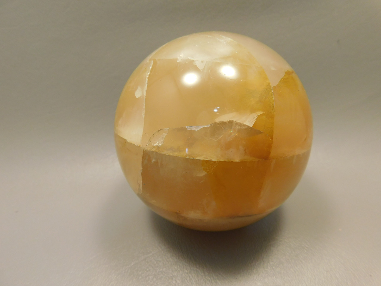 Golden Quartz Crystal Ball Large 3.3 inch Polished Stone Sphere #O11