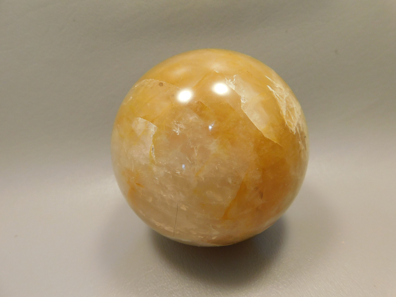 Golden Quartz Crystal Ball Large 3.3 inch Polished Stone Sphere #O11