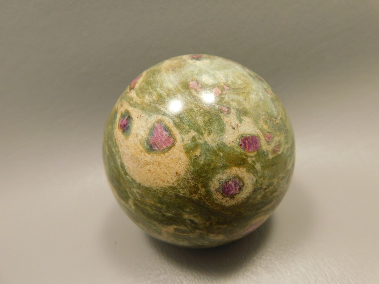 Ruby and Fuchsite 2.5 inch Stone Sphere Rock Gemstone 63 mm Ball #O4