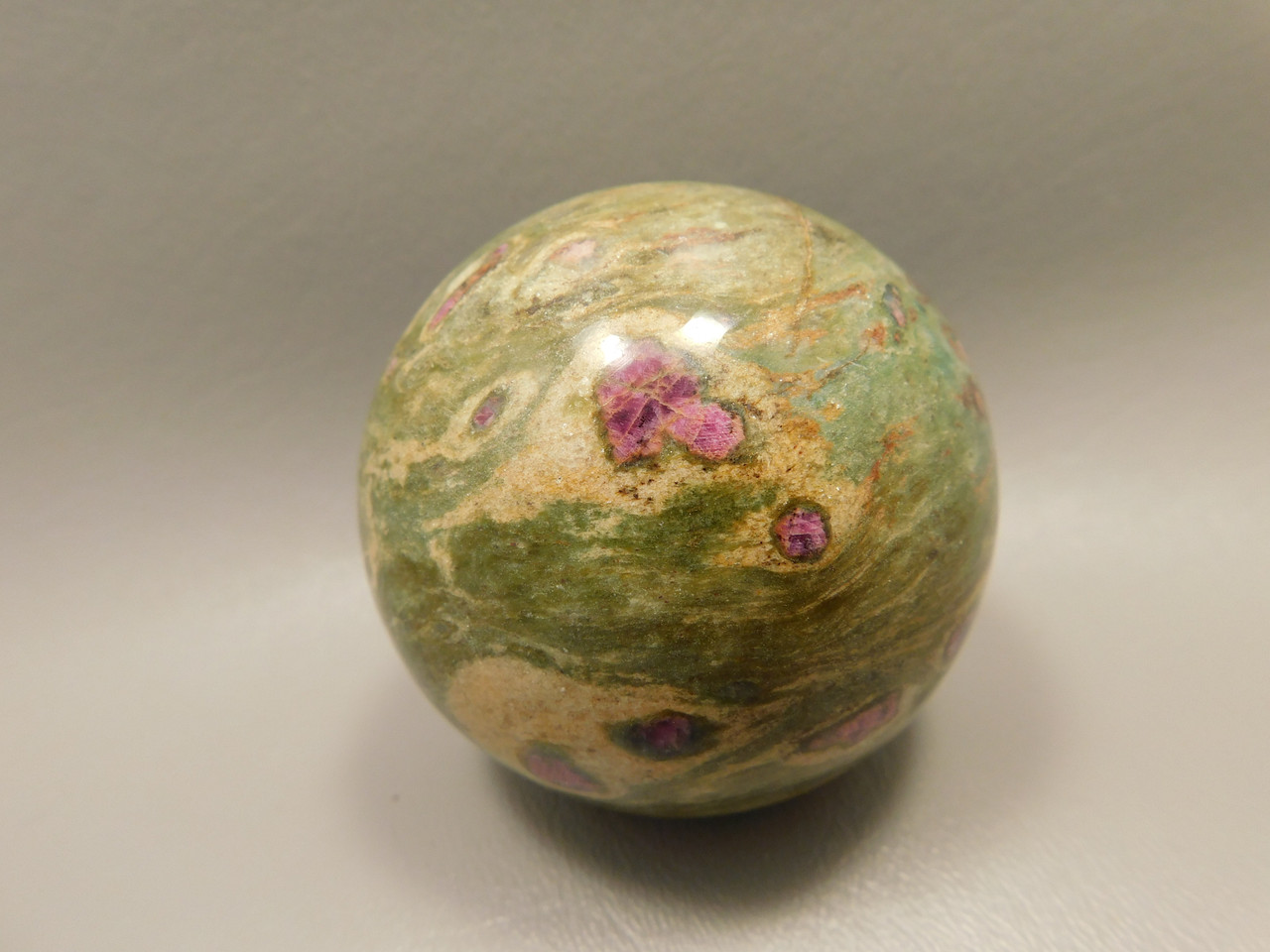 Ruby and Fuchsite 2.5 inch Stone Sphere Rock Gemstone 63 mm Ball #O4