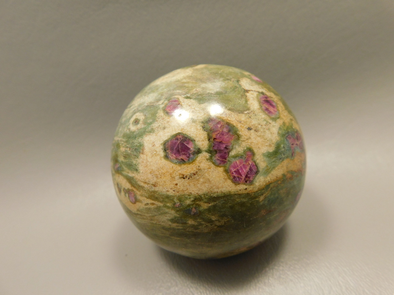 Ruby and Fuchsite 2.5 inch Stone Sphere Rock Gemstone 63 mm Ball #O4