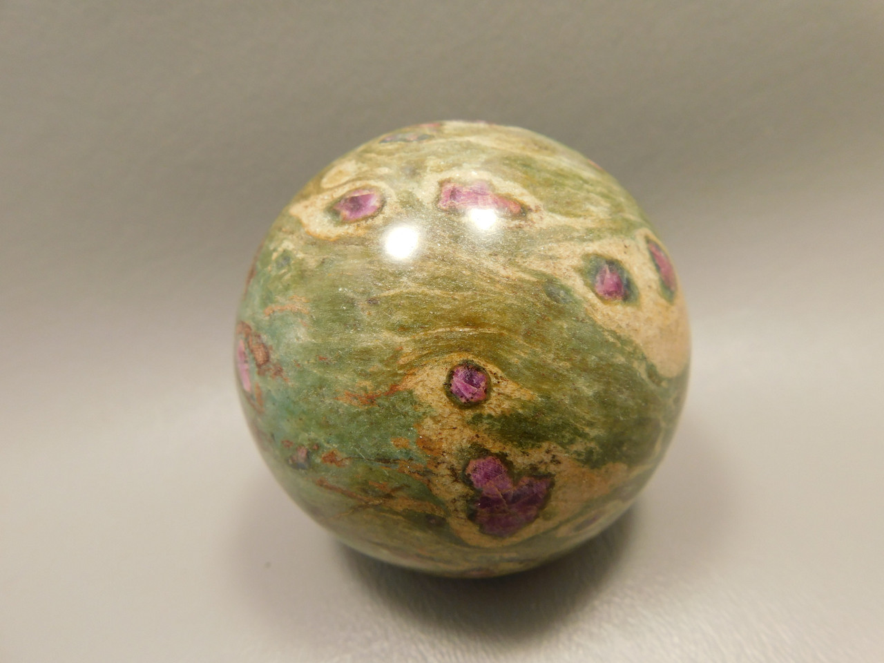Ruby and Fuchsite 2.5 inch Stone Sphere Rock Gemstone 63 mm Ball #O4