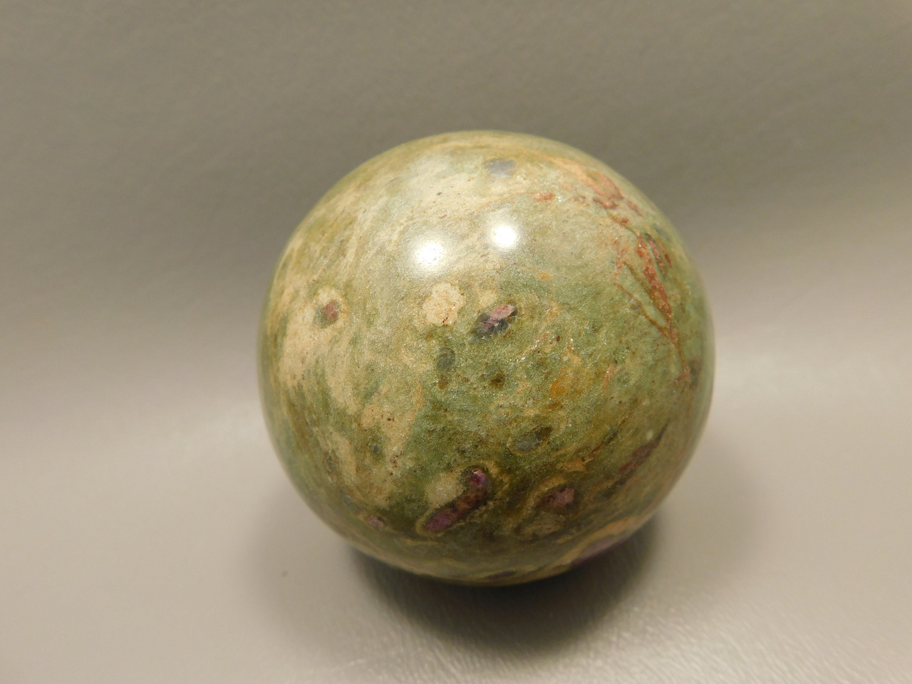 Ruby and Fuchsite 2.5 inch Stone Sphere Rock Gemstone 63 mm Ball #O4