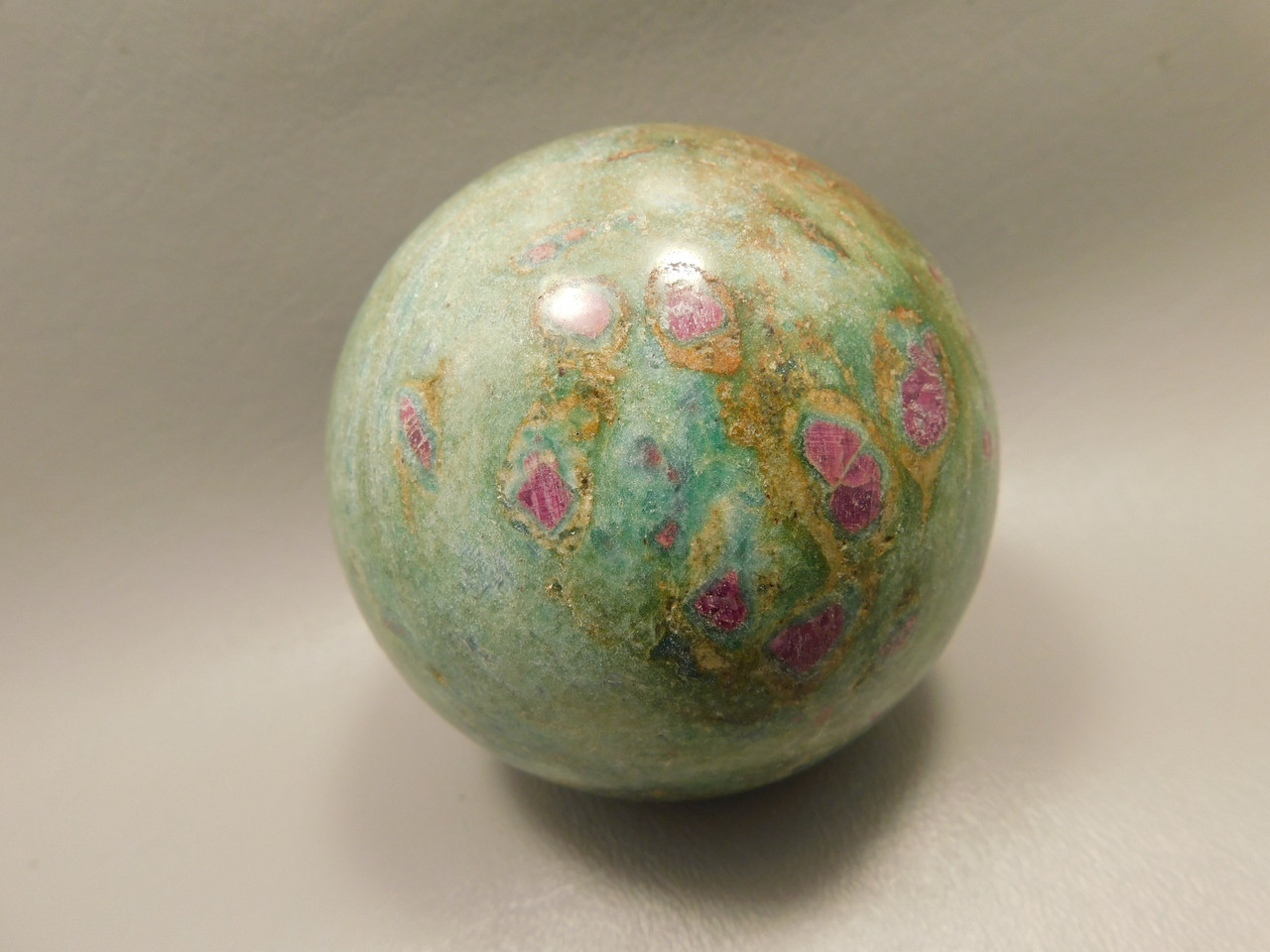 Ruby and Fuchsite Sphere Shaped Stone 3 inch Polished Rock #O5