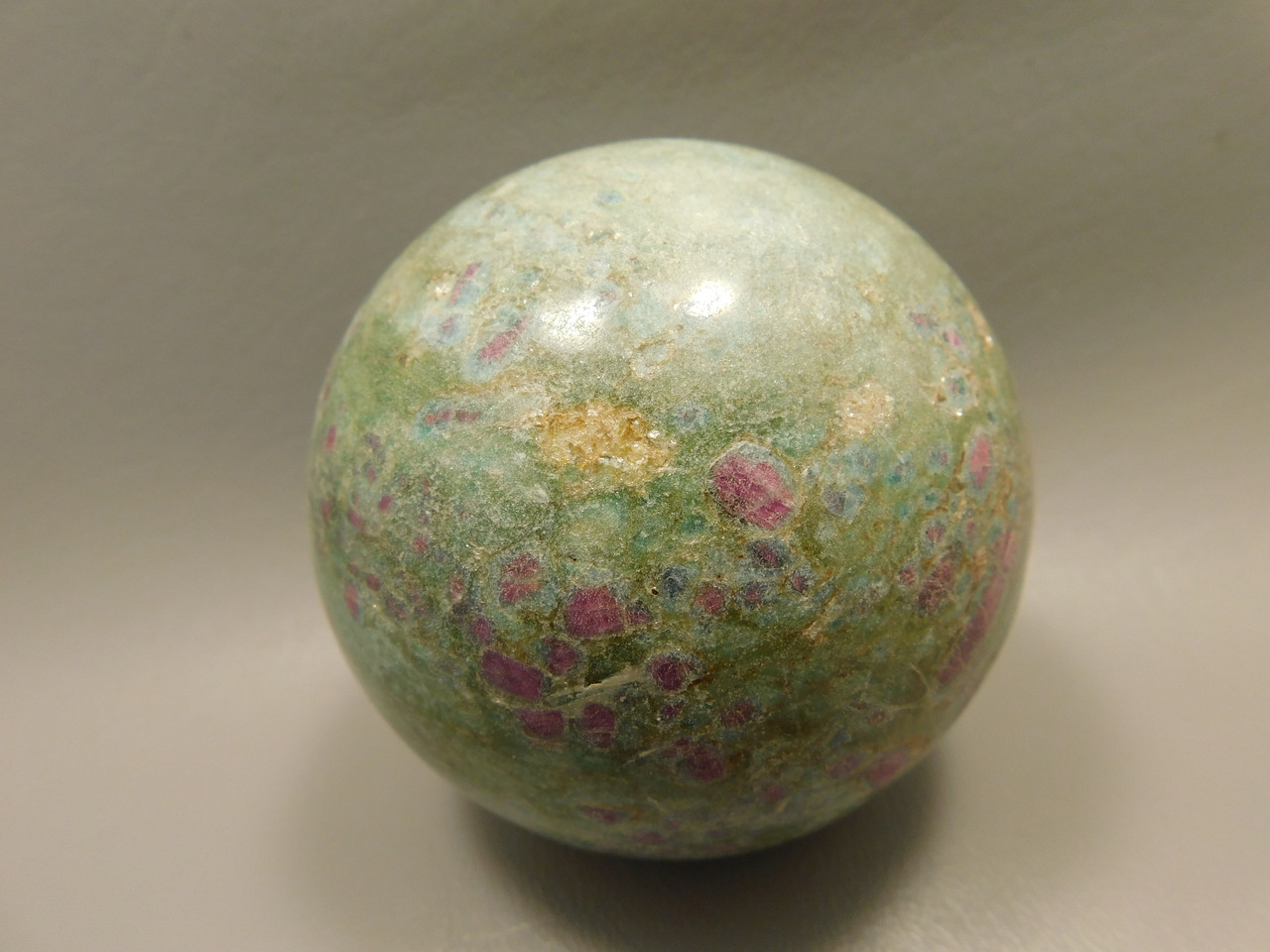 Ruby and Fuchsite Sphere Shaped Stone 3 inch Polished Rock #O5