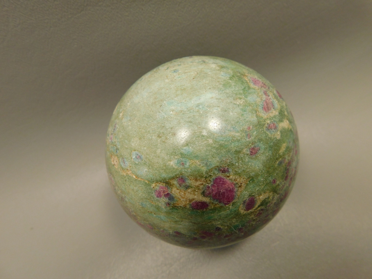 Ruby and Fuchsite Sphere Shaped Stone 3 inch Polished Rock #O5