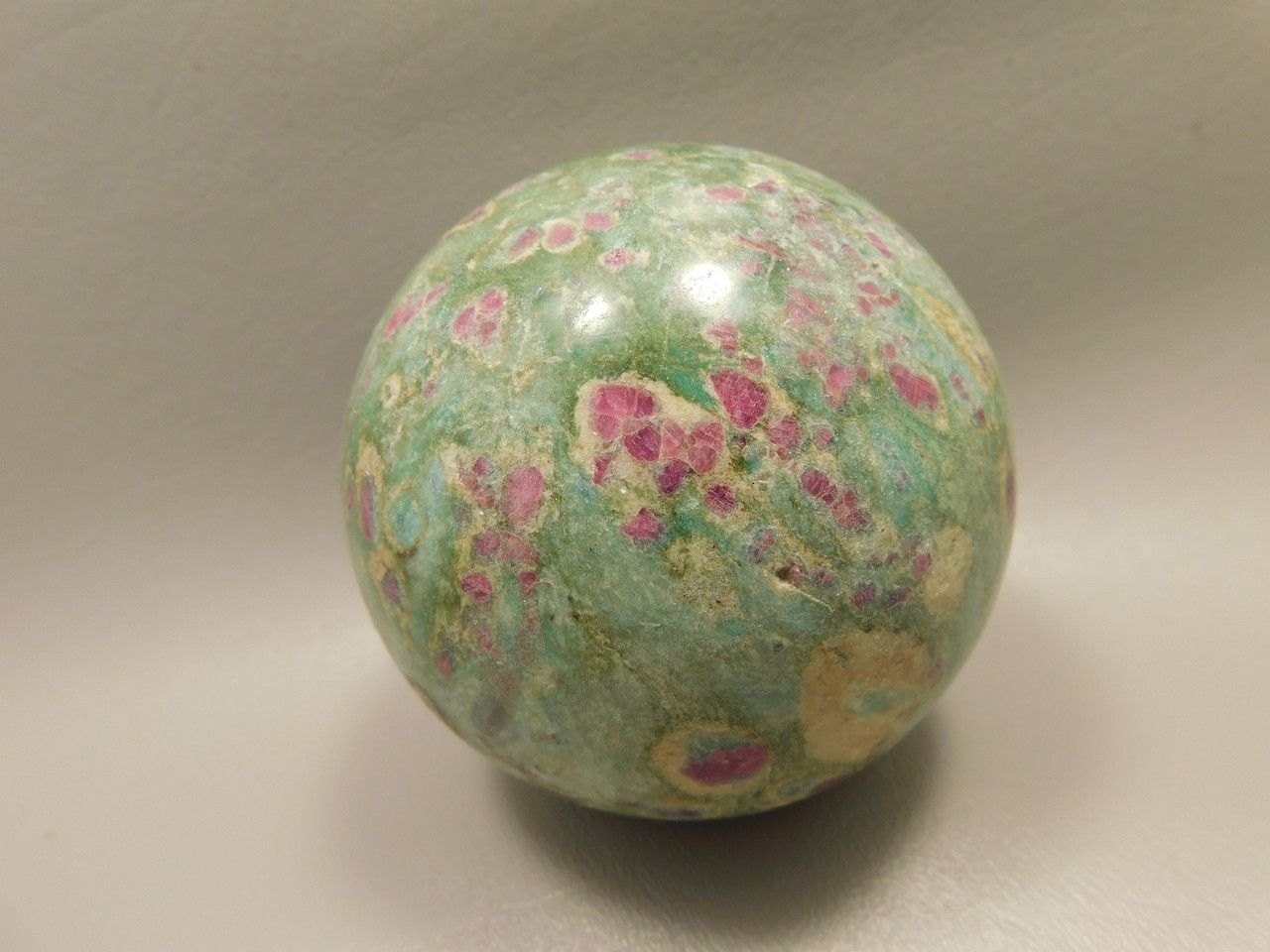 Ruby and Fuchsite Sphere Shaped Stone 3 inch Polished Rock #O5