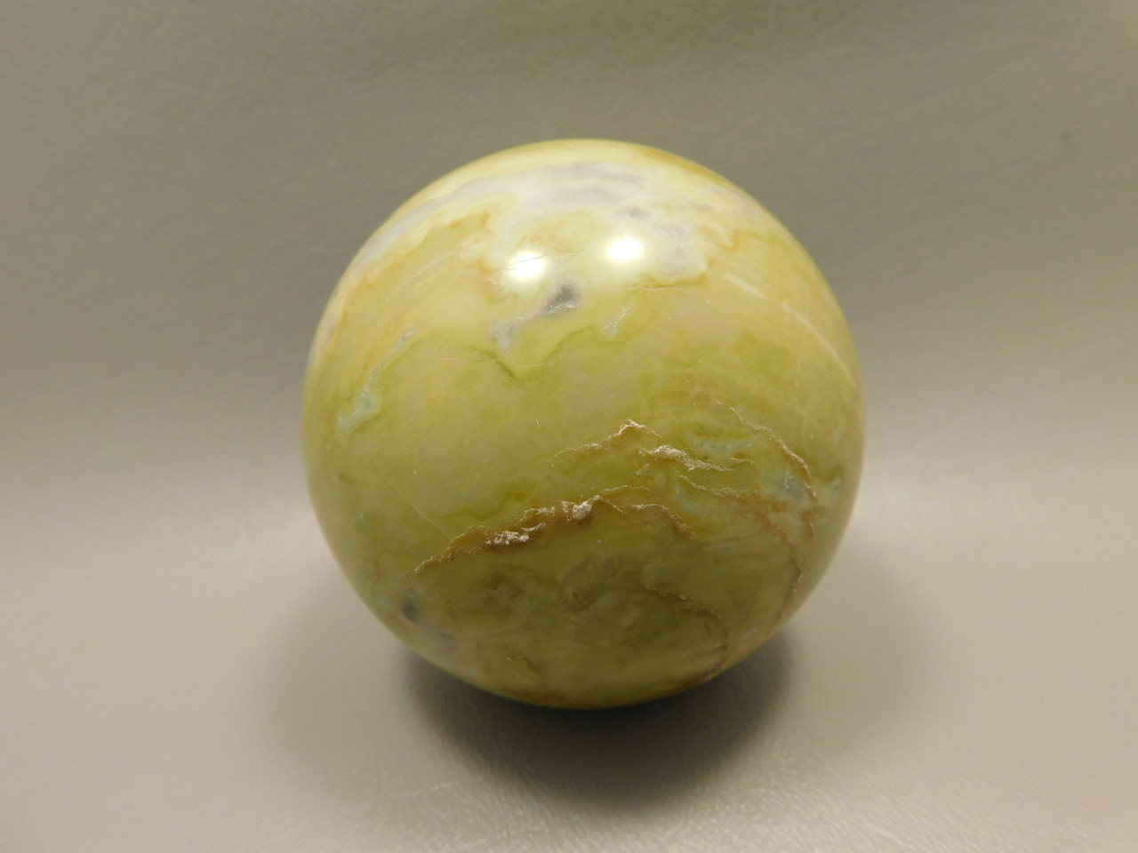 Devalite Stone Sphere Serpentine & Augite 3 inch Carved Rock Arizona #O1