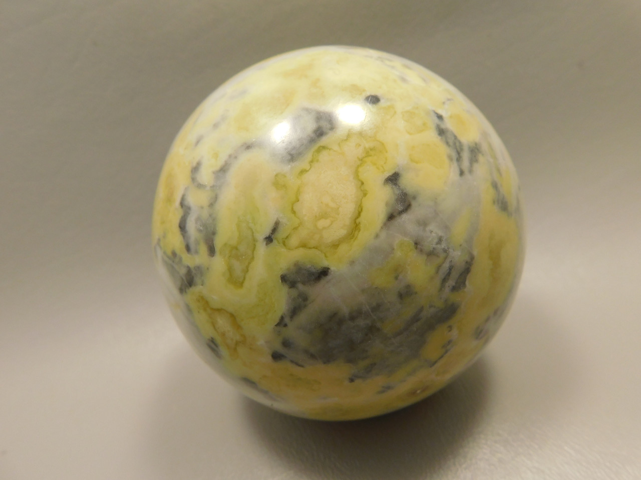 Devalite Stone Sphere Serpentine & Augite 3.25 inch Carved Rock Arizona #O2