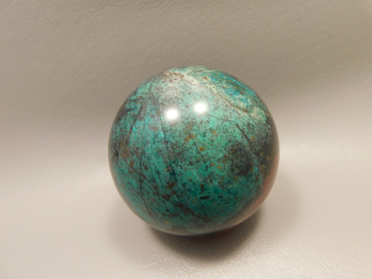 Chrysocolla Cuprite Sonora Sunset Stone Sphere 2.5 inch Rock #O4