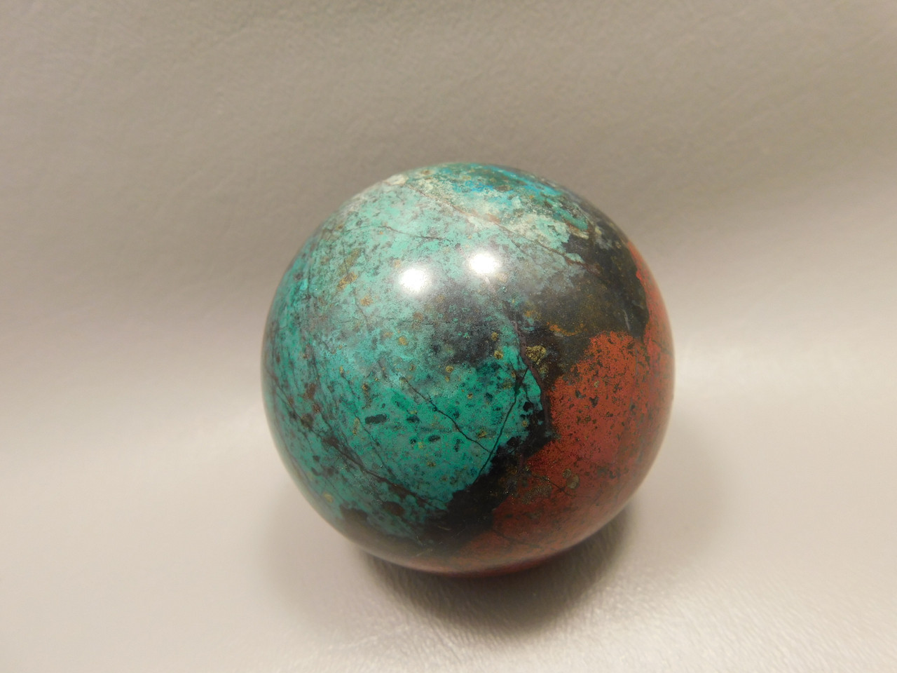 Chrysocolla Cuprite Sonora Sunset Stone Sphere 2.5 inch Rock #O4