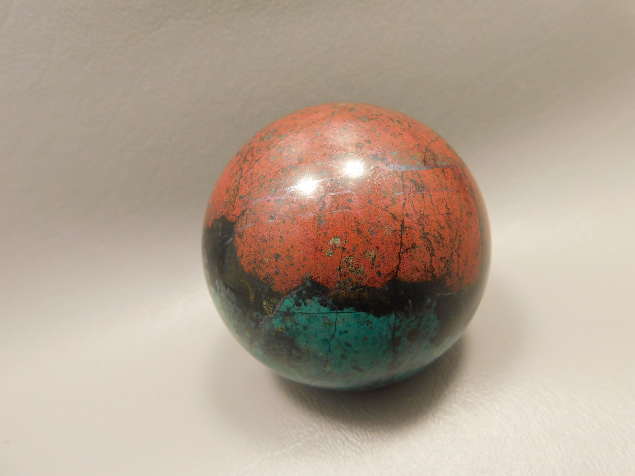 Chrysocolla Cuprite Sonora Sunset Stone Sphere 2.5 inch Rock #O4