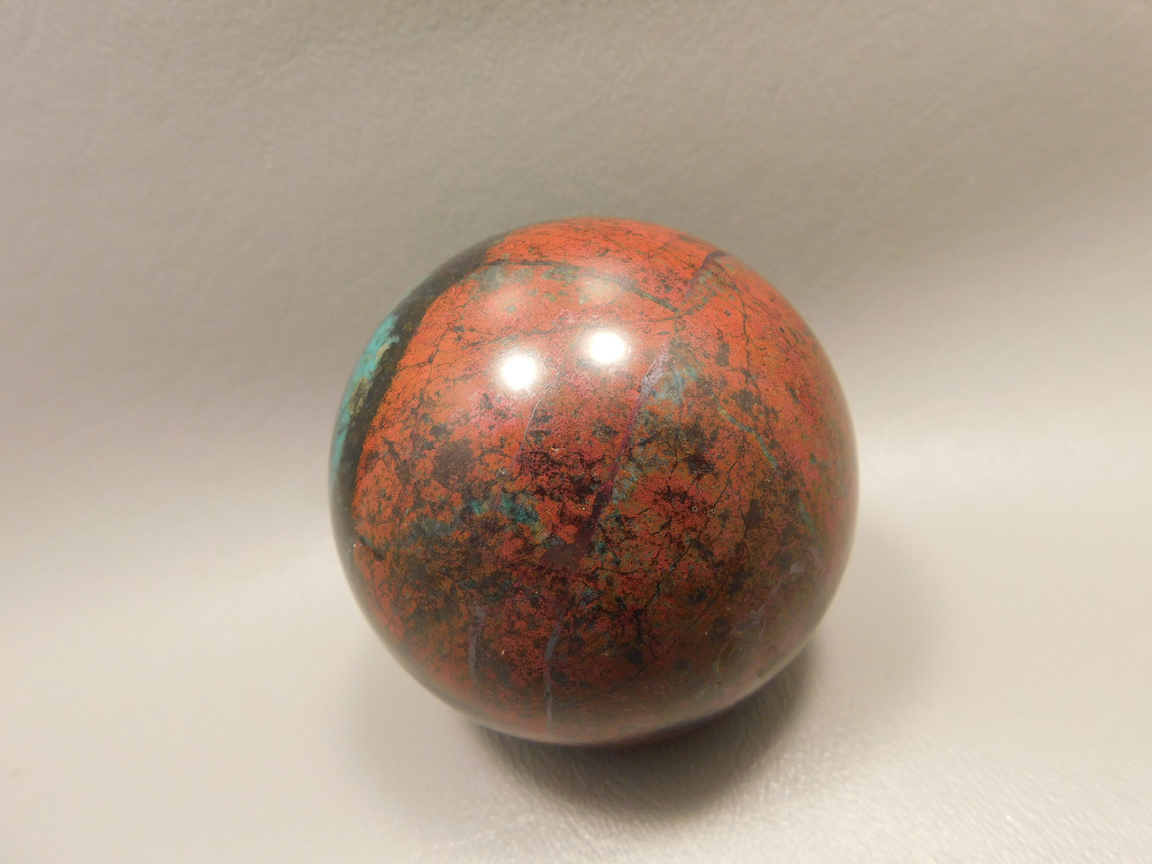 Chrysocolla Cuprite Sonora Sunset Stone Sphere 2.5 inch Rock #O4