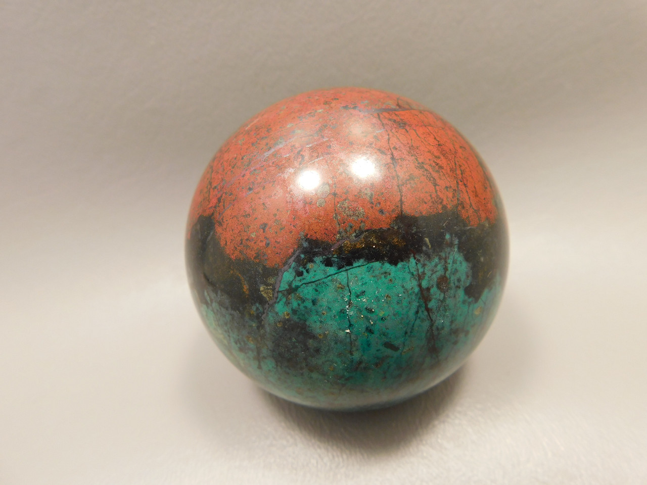 Chrysocolla Cuprite Sonora Sunset Stone Sphere 2.5 inch Rock #O4