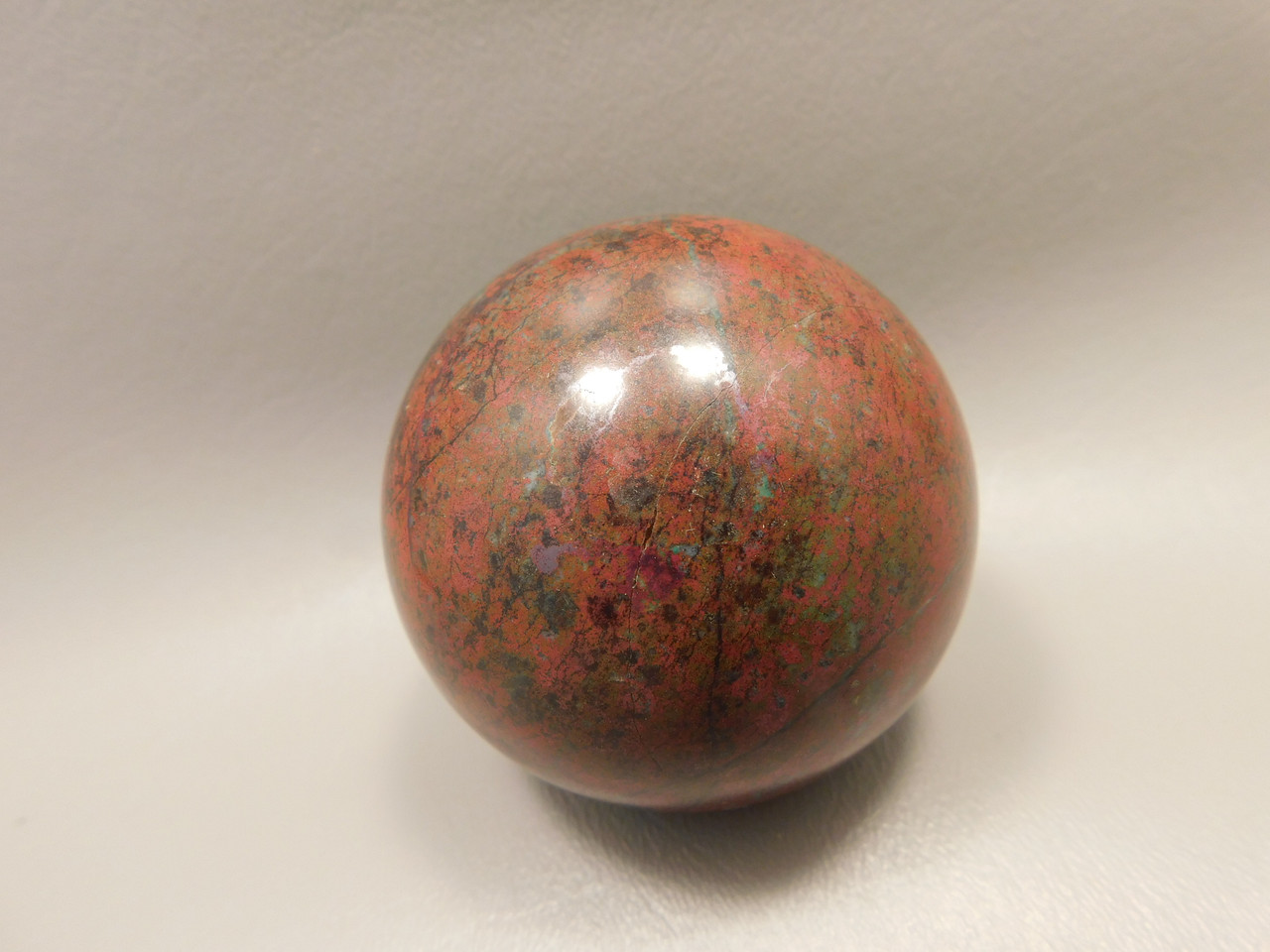Chrysocolla Cuprite Sonora Sunset Stone Sphere 2.5 inch Rock #O4