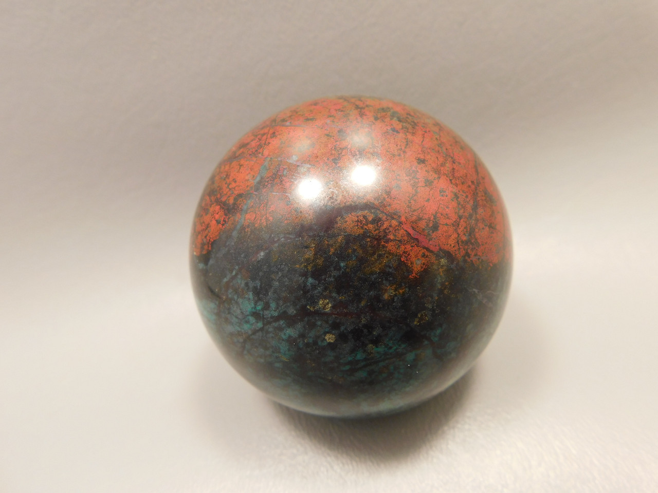 Chrysocolla Cuprite Sonora Sunset Stone Sphere 2.5 inch Rock #O4