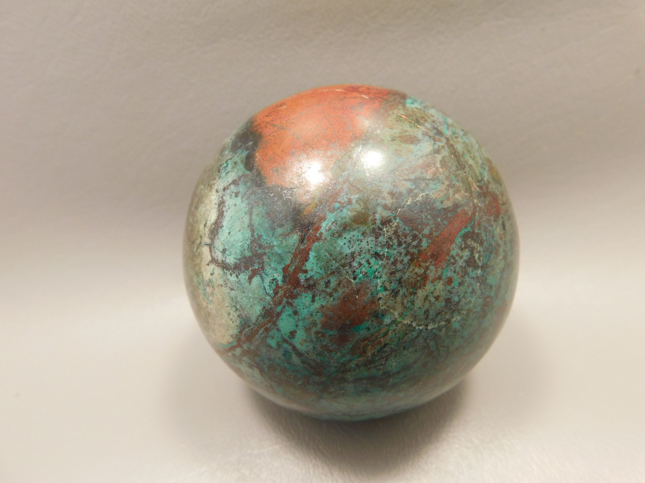 Chrysocolla Cuprite Sonora Sunset Stone Sphere 3 inch Rock #O5