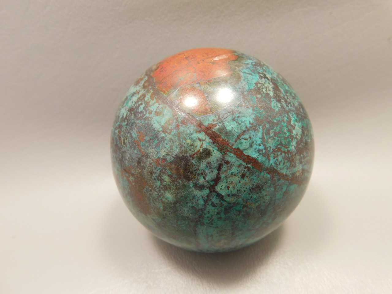 Chrysocolla Cuprite Sonora Sunset Stone Sphere 3 inch Rock #O5