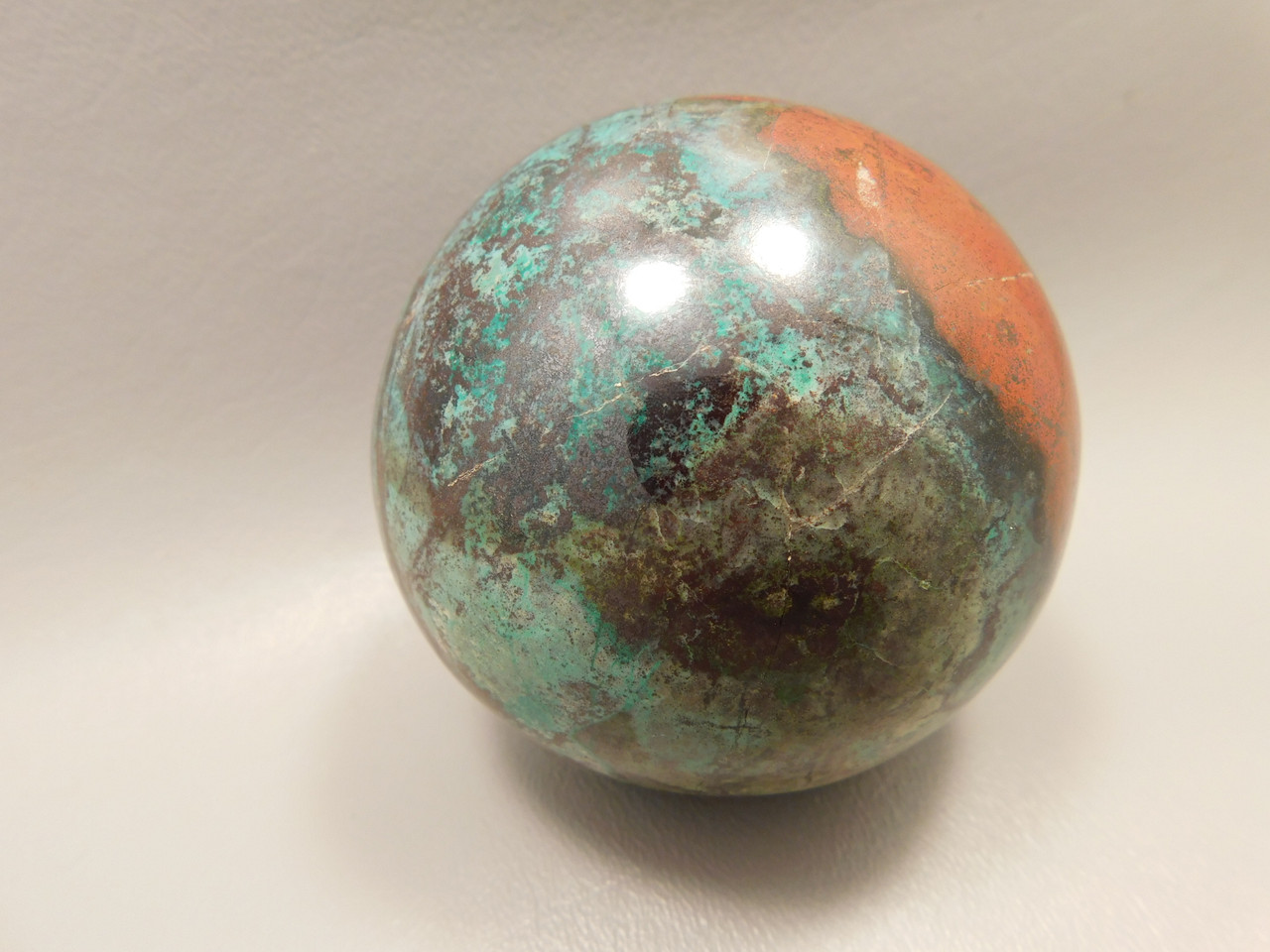 Chrysocolla Cuprite Sonora Sunset Stone Sphere 3 inch Rock #O5
