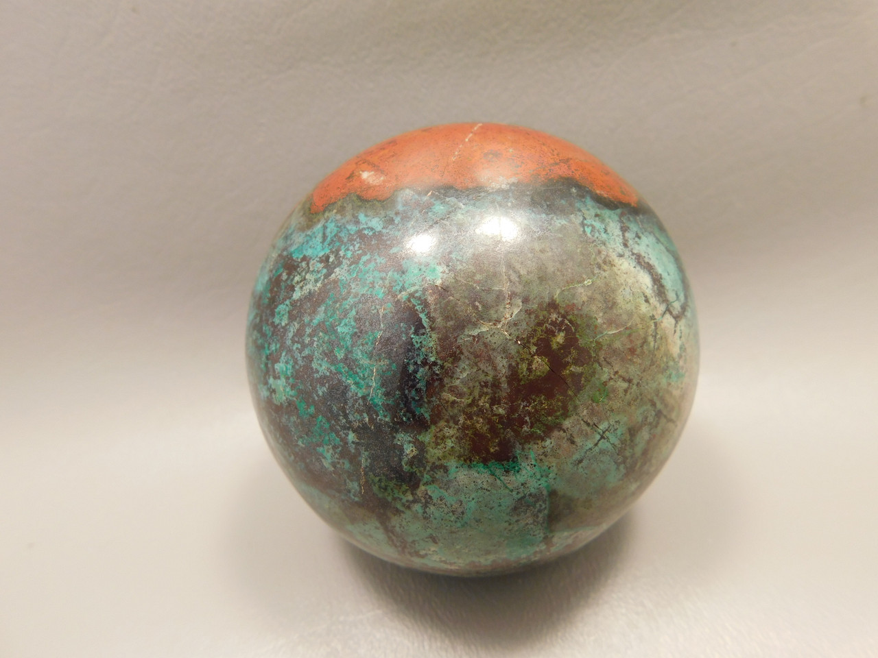 Chrysocolla Cuprite Sonora Sunset Stone Sphere 3 inch Rock #O5